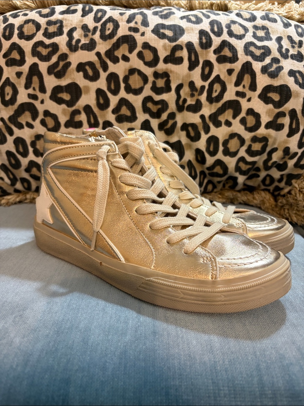 ShuShop Metallic Gold High-Top Women's Roxanne Sneakers